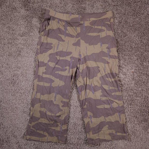 LOGO Lori Goldstein Camo Pants Womens Large Pockets Pull On Stretchy Loungewear - Picture 1 of 16